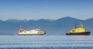 rescue ship in the Avacha Bay of the Pacific ocean photo