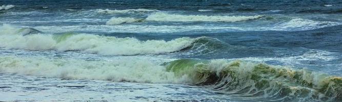 The blue water background with waves. photo