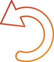 Curved Left Icon Style vector