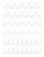 Trace shapes worksheet for kids vector