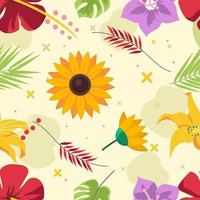 Blooming Spring Floral Seamless Pattern vector