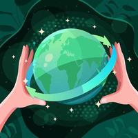 Awareness Earth Day Blue and Green Concept vector