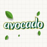 ilustración vectorial letras para paquete de aguacate o etiqueta vector