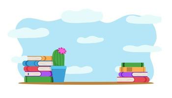 Stacks of books isolated vector illustration. Academic and school knowledge symbols. Set of flat books variations.