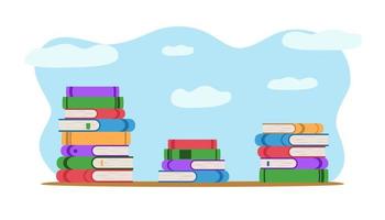 Stack of books isolated vector illustration. Academic and school knowledge symbols. Set of flat books variations.