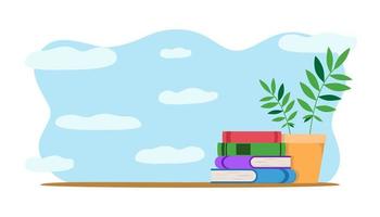 Stack of books isolated vector illustration. Academic and school knowledge symbols. Set of flat books variations.