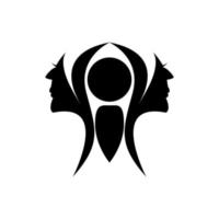 logo of women's faces turning to each other bordered by circle vector