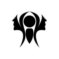 logo of women's faces turning to each other bordered by circle vector