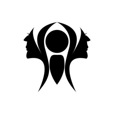 logo of women's faces turning to each other bordered by circle