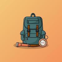 Camping and hiking equipment vector illustration