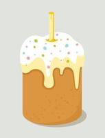 Festive Easter cake. Vector illustration in a flat style isolated on a white background