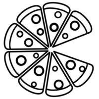 Simple pizza art doodle. vector