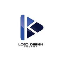 diseño de logotipo de medios de símbolo k vector