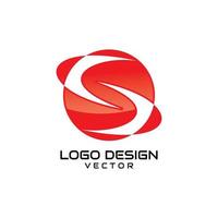 vector de diseño de logotipo de símbolo de s rojo abstracto