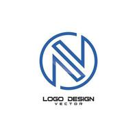 diseño del logotipo del símbolo n vector