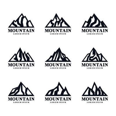 Mountain Shape Logo Design Vector Set