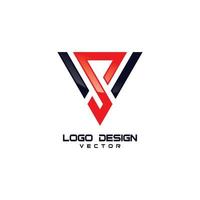 diseño de logotipo de símbolo de triángulo s vector