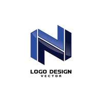vector de plantilla de logotipo de letra n abstracto moderno