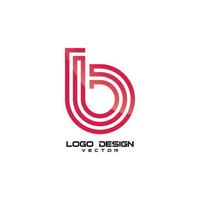 B Symbol Line Art Logo Template vector