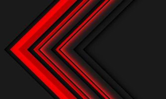 Abstract red lines arrow direction geometric on grey design modern futuristic background vector