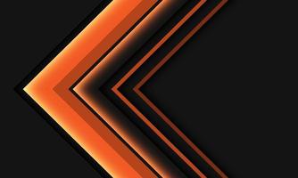 Abstract orange neon arrow direction geometric on grey design modern futuristic background vector