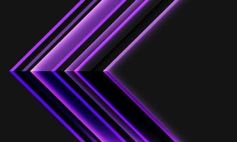 Abstract violet neon arrow direction geometric on grey design modern futuristic background vector