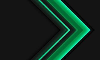 Abstract green neon arrow direction geometric on grey design modern futuristic background vector