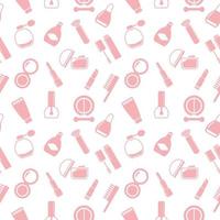 Seamless texture from cosmetics icons, beauty pattern, abstract background, wallpaper vector