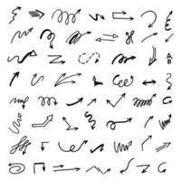 Vector set of hand-drawn arrows, elements for presentation