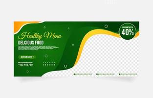 Food restaurant banner template vector