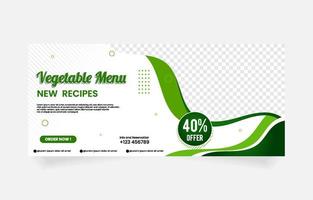 Food restaurant banner template vector