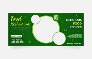 Food restaurant banner template vector