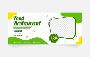 Food restaurant banner template vector