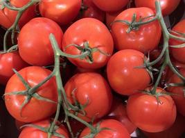 foto macro tomates cherry rojos. stock photo vegetales tomate rojo antecedentes
