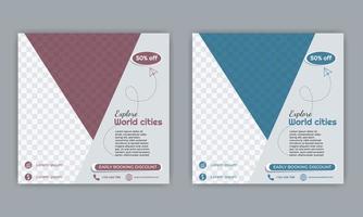 Digital marketing agency and corporate social media post template. vector