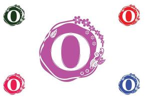 Letter o with flower logo and icon graphic design template vector