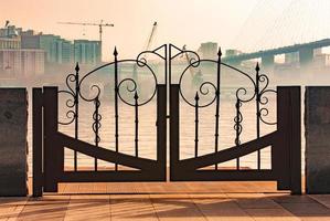 The a metal gate on the embankment of Vladivostok photo