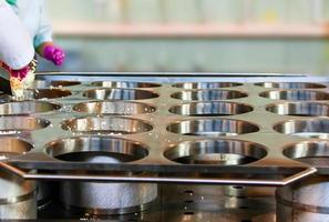 Making delicious cheese at a cheese factory photo