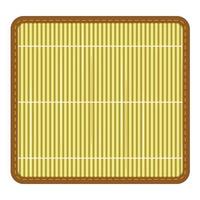 Green bamboo carpet for serving, making rolls, top view vector
