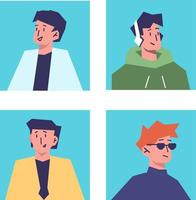 collection of avatar images in flat style vector