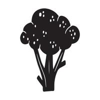 Hand drawn doodle black broccoli. vector