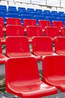 The Empty Plastic Chairs at the Stadium. photo