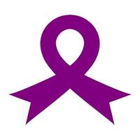 Vector element of purple ribbon for medical health care concept. Alzheimer's disease, senile dementia. Vector illustration on white background. For print, web design.