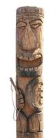 Kamchatka Aboriginal totem pole isolated on white photo