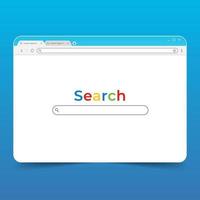 browser element with search engine interface bar template vector