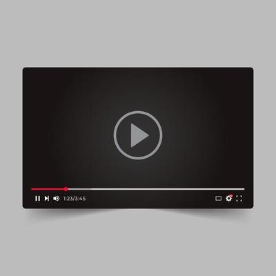 video player website screen interface vector