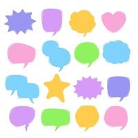 Set of empty cute colorful comic bubbles vector