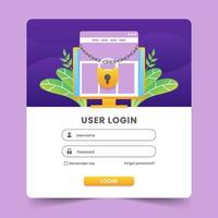 User log in form for website or social media with illustration vector
