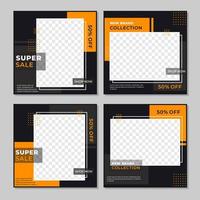 Social media sale promotion post template vector