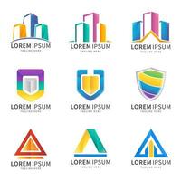 set of colorful abstract gradient logo for your company vector